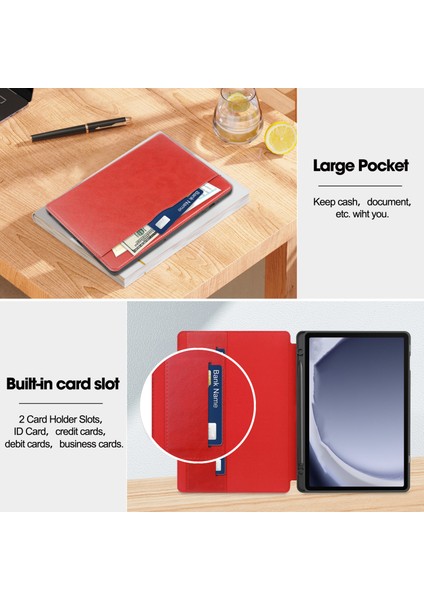 Samsung Galaxy Tab A9 Kart Yuvası Standlı Pu Tablet Kılıfı (Yurt Dışından) fiyatları