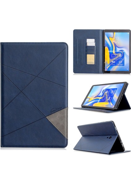Geometrik Desen Standı Deri Akıllı Samsung Galaxy Tab A 10.5 (2018) T590 T595 Tablet Kılıfı (Yurt Dışından)