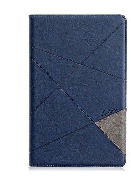 Geometrik Desen Standı Deri Akıllı Samsung Galaxy Tab A 10.5 (2018) T590 T595 Tablet Kılıfı (Yurt Dışından)