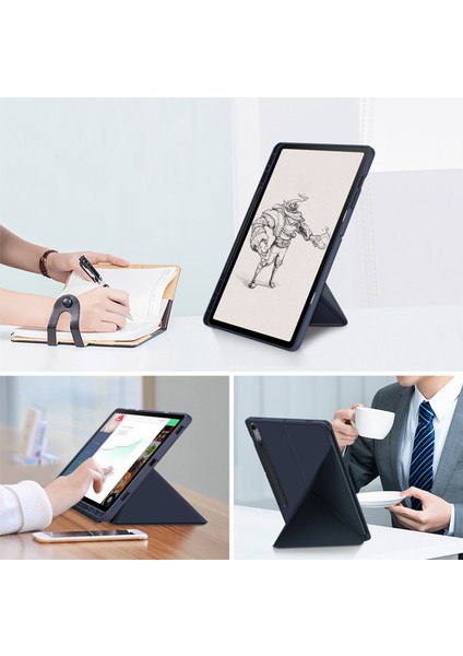 Samsung Galaxy Tab S9 SM X710 SM X716B SM X718U Pu Deri Origami Standı Koruyucu Tablet Kılıfı (Yurt Dışından)