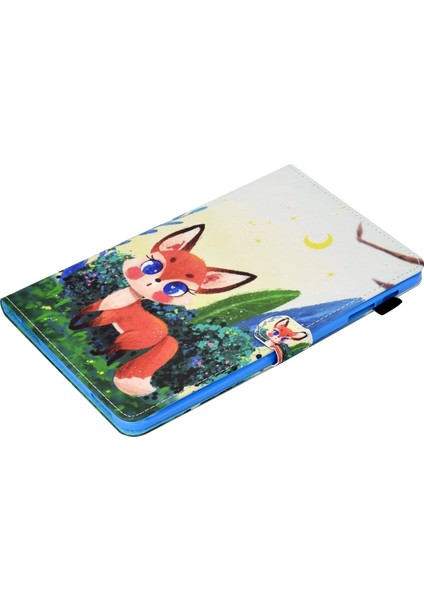 Samsung Galaxy Tab A 10.1 (T580 T585) Pu Deri Dikiş Manyetik Kapatma Kart Yuvaları Standı Tablet Kılıfı (Yurt Dışından)