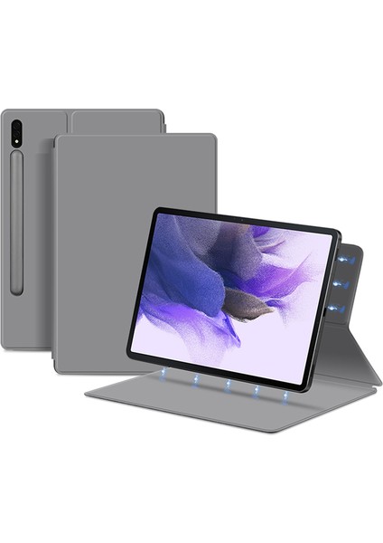 Samsung Galaxy Tab S7 Fe Tam Vücut Akıllı Pu Deri Standı Manyetik Tablet Kılıfı (Yurt Dışından)