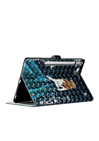 Desen Baskı Pu Deri Standı Samsung Galaxy Tab S7 T970 T976 S8 KIZ Tablet Kılıfı (Yurt Dışından)