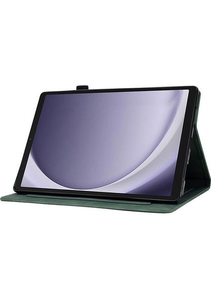 Samsung Galaxy Tab A9 ümseme Baskılı Mikrofiber Deri Kart Tutucu Akıllı Tablet Kılıfı (Yurt Dışından)