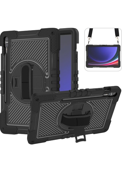 Samsung Galaxy Tab S9 Anti Drop Silikon Pc Bilek Bandı Omuz Askısı Koruyucu Tablet Kılıfı (Yurt Dışından)