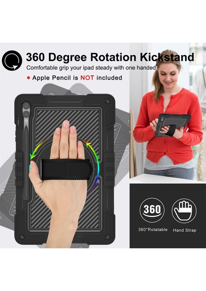 Samsung Galaxy Tab S9 Anti Drop Silikon Pc Bilek Bandı Omuz Askısı Koruyucu Tablet Kılıfı (Yurt Dışından) fiyatları