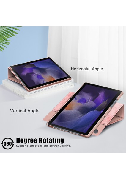 Samsung Galaxy Tab A8 10.5 (2021) A8 10.5 (2022) Pu Deri Pc Döner Stand Koruyucu Tablet Kılıfı (Yurt Dışından)