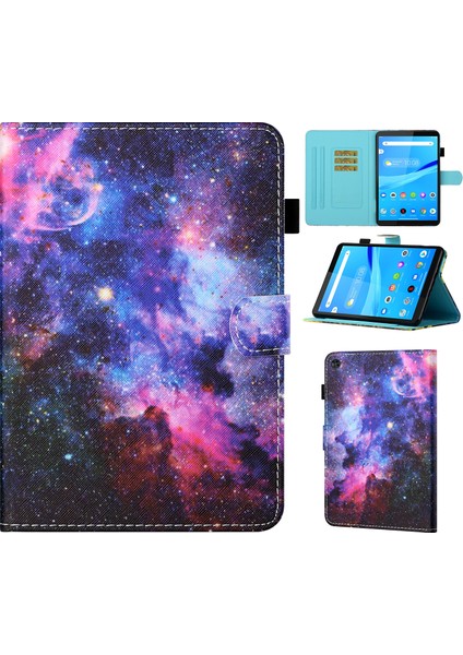 Samsung Galaxy Tab A9 Standı Kart Yuvaları Yıldızlı Gökyüzü Tablet Kılıfı (Yurt Dışından)