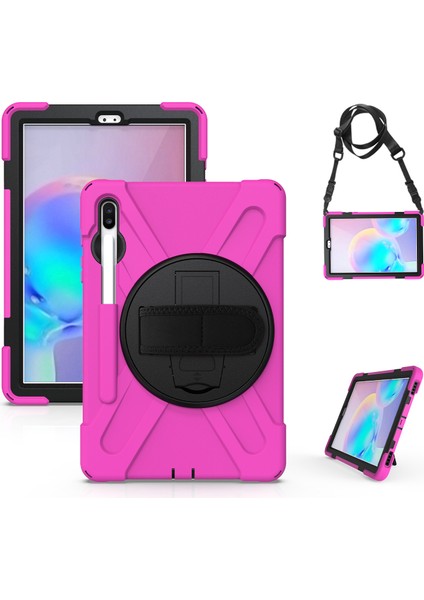 Samsung Galaxy Tab S6 SM T860 (WI FI) T865 (Lte) Pc Tpu Combo Kick Stand El Askısı Omuz Askısı Tablet Kılıfı (Yurt Dışından)