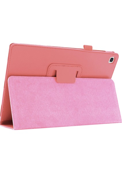 Samsung Galaxy Tab A 10.1 (2019) Litchi Texture Deri Çizilmeye Dayanıklı Çift Katlı Stand Flip Elastik Kayışlı Tablet Kılıfı (Yurt Dışından)