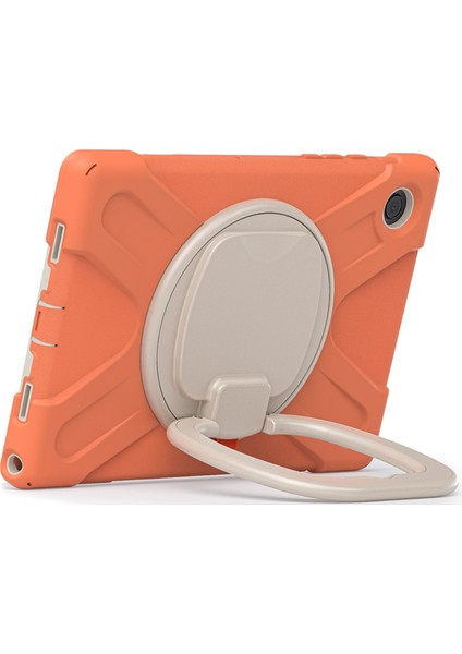 Samsung Galaxy Tab A8 10.5 (2021 2022) 360 Derece Standı Pc Omuz Askılı Silikon Hibrit Mercan Tablet Kılıfı (Yurt Dışından) fiyatları