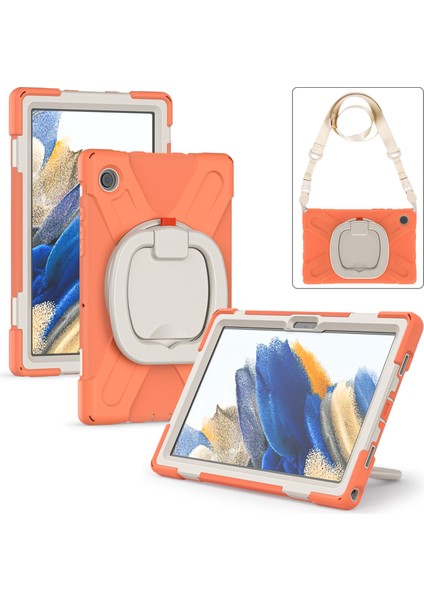 Samsung Galaxy Tab A8 10.5 (2021 2022) 360 Derece Standı Pc Omuz Askılı Silikon Hibrit Mercan Tablet Kılıfı (Yurt Dışından) indirimleri