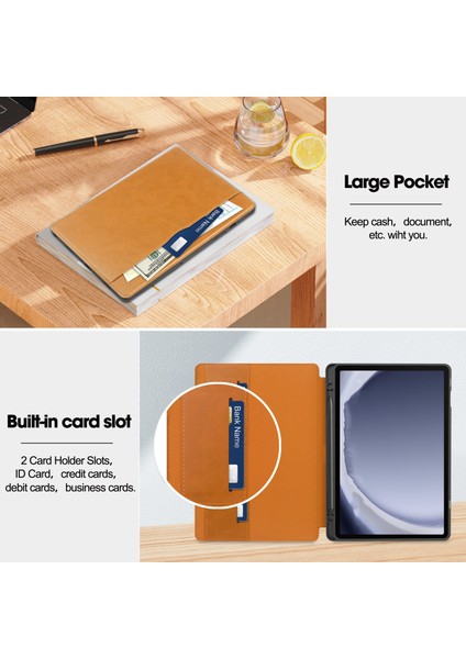 Samsung Galaxy Tab A9 Stand Kart Yuvası Pu Tablet Kılıfı (Yurt Dışından) fiyatları