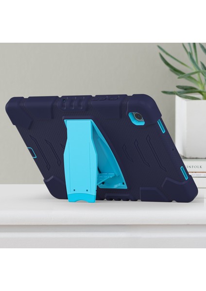 Samsung Galaxy Tab A8 10.5 (2021 2022) X200 205 Kickstand Pc Silikon Hibrit Çizilmez Lacivert Tablet Kılıfı (Yurt Dışından)