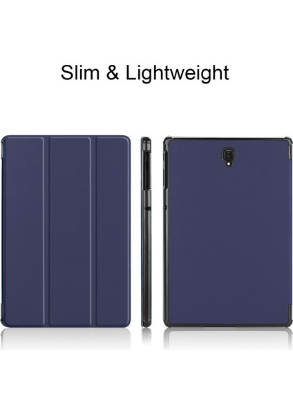 Üç Katlı Stand Pu Deri Akıllı Aksesuarı Samsung Galaxy Tab S4 10.5 T830 T835 Tablet Kılıfı (Yurt Dışından)