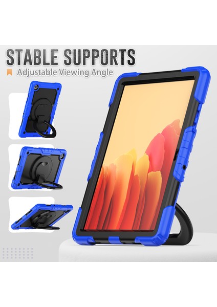 Samsung Galaxy Tab A7 10.4 (2020 2022) T500 T505 Tekme Standı Pc Omuz Askılı Silikon Tablet Kılıfı (Yurt Dışından)