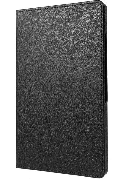 Samsung Galaxy Tab A8 10.5 (2021) Litchi Doku Pu Deri 360 Derece Dönebilen Standlı Koruyucu Elastik Bantlı Tablet Kılıfı (Yurt Dışından)