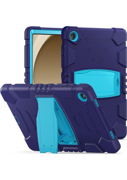 Samsung Galaxy Tab A9 Pc Kickstand Silikon Koruyucu Lacivert Tablet Kılıfı (Yurt Dışından)