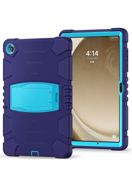 Samsung Galaxy Tab A9 Pc Kickstand Silikon Koruyucu Lacivert Tablet Kılıfı (Yurt Dışından)