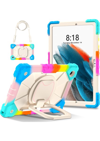 Samsung Galaxy Tab A8 10.5 (2021 2022) Omuz Askılı Silikon Pc Tablet Kılıfı (Yurt Dışından)