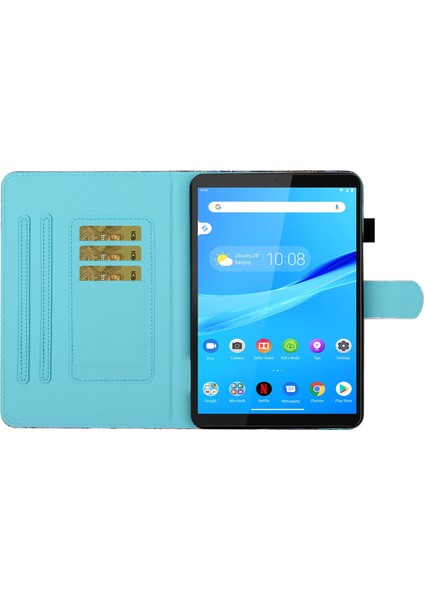Samsung Galaxy Tab A9 Pu Deri Standı Desen Kule Çiçek Tablet Kılıfı (Yurt Dışından)