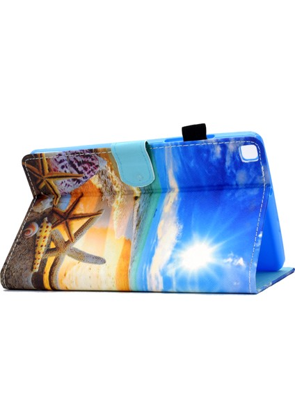 Samsung Galaxy Tab A7 10.4 (2020 2022) T500 SEA Shell Baskı Derisi Kart Tutuculu Tablet Kılıfı (Yurt Dışından) fırsatları