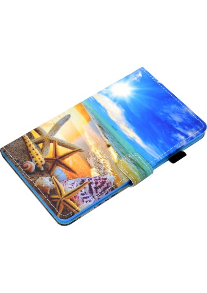 Samsung Galaxy Tab A7 10.4 (2020 2022) T500 SEA Shell Baskı Derisi Kart Tutuculu Tablet Kılıfı (Yurt Dışından) indirimleri