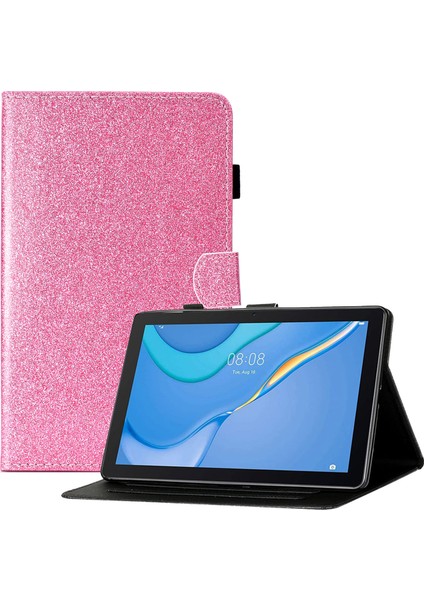 Samsung Galaxy Tab A9 Işıltılı Toz Kart Yuvası Pu Deri Tablet Kılıfı (Yurt Dışından)
