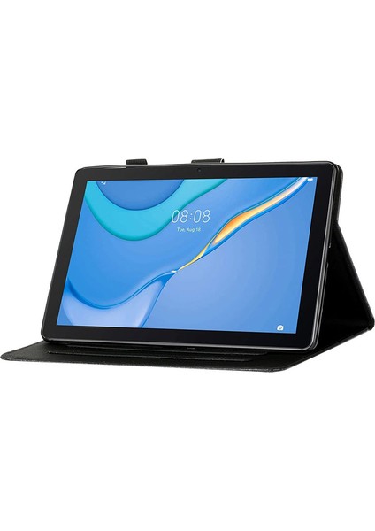 Samsung Galaxy Tab A9 Işıltılı Toz Kart Yuvası Pu Deri Tablet Kılıfı (Yurt Dışından)