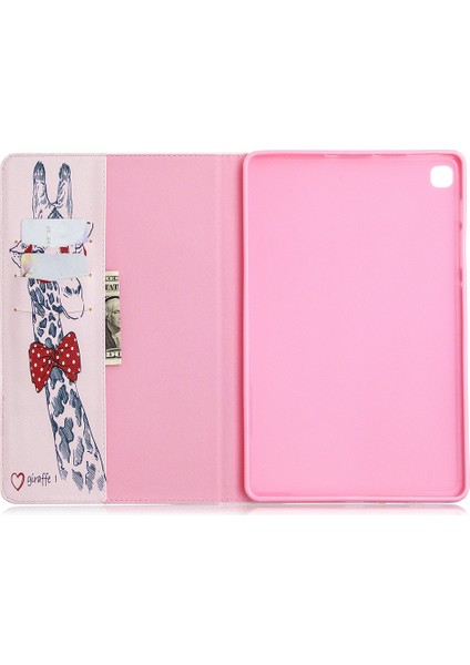 Desen Baskı Çevirme Deri Cüzdan Samsung Galaxy Tab S6 Lite (2020) P610 P615 (2022 2024) ZÜRAFA Tablet Kılıfı (Yurt Dışından) fırsatları