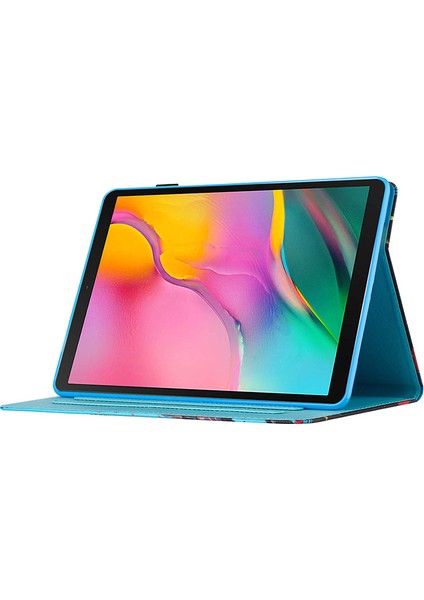 Samsung Galaxy Tab S6 Lite (2024 2022 (2020) SM P610 P615 Deri Kart Yuvaları Standı Deniz Dalgası Tablet Kılıfı (Yurt Dışından)