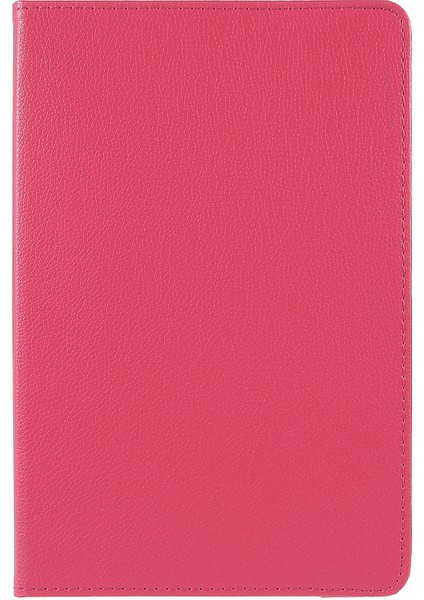 Samsung Galaxy Tab A8 10.5 (2021) Litchi Doku Pu Deri 360 Derece Dönebilen Stand Koruyucu Elastik Bantlı Tablet Kılıfı (Yurt Dışından)