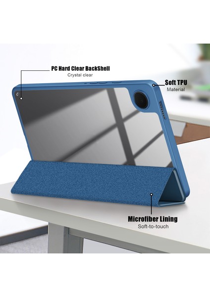 Samsung Galaxy Tab A9 X115 Pu Deri Tpu Akrilik Arka Tablet Kılıfı (Yurt Dışından)