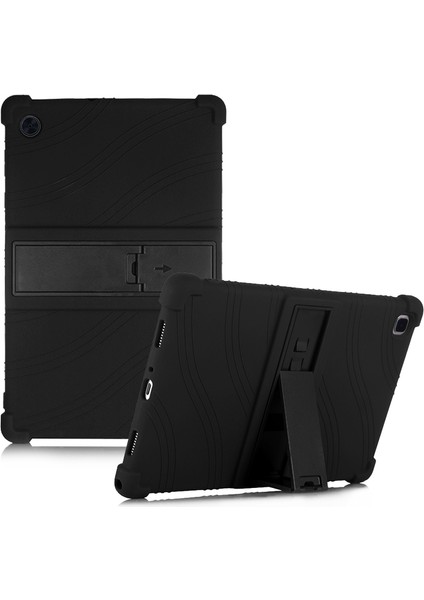 Samsung Galaxy Tab A8 10.5 (2021 2022) 4 Köşeli Hava Yastıkları Çizilmez Yumuşak Silikon Koruyucu Katlanabilir Tekme Standlı Tablet Kılıfı (Yurt Dışından)