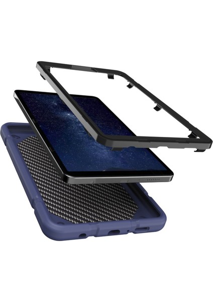 Samsung Galaxy Tab A9 Tpu Pc Combo Çift Katmanlı Lacivert Tablet Kılıfı (Yurt Dışından)
