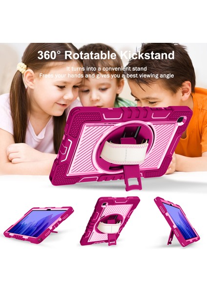 Samsung Galaxy Tab A7 10.4 (2020 2022) Kick Stand Pc Silikon Omuz Askılı Tablet Kılıfı (Yurt Dışından)