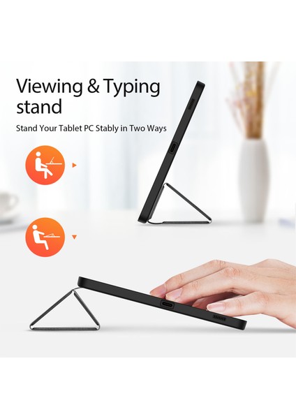 Samsung Galaxy Tab S9 Fe Üç Katlı Stand Deri Smart Folio Tablet Kılıfı (Yurt Dışından)