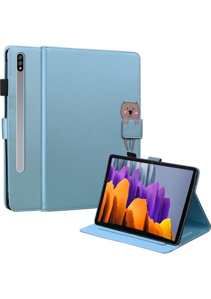 Samsung Galaxy Tab S8 Deri Standı Kart Yuvaları Tablet Kılıfı (Yurt Dışından)