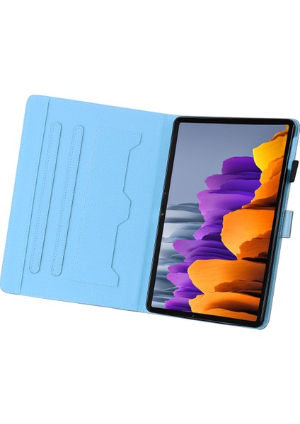 Samsung Galaxy Tab S8 Deri Standı Kart Yuvaları Tablet Kılıfı (Yurt Dışından)