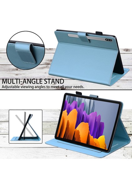 Samsung Galaxy Tab S8 Deri Standı Kart Yuvaları Tablet Kılıfı (Yurt Dışından)