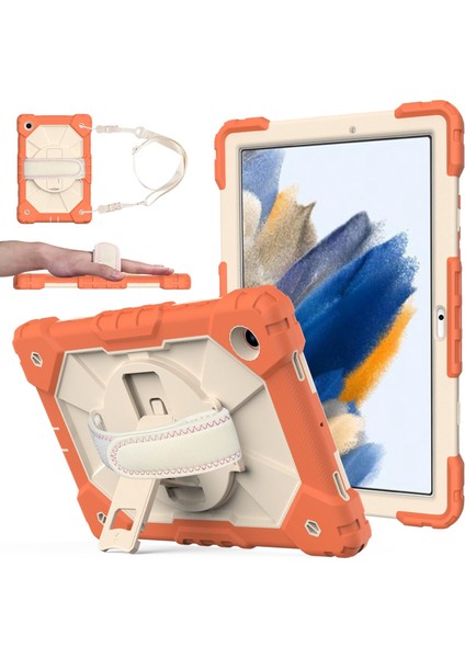 Samsung Galaxy Tab A8 10.5 (2021 2022) Kontrast Pc Silikon Düşmeye Karşı Dayanıklı El Kayışı Kickstand Mercan su Tablet Kılıfı (Yurt Dışından)