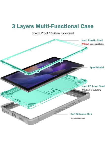 Seashell Digital Samsung Galaxy Tab A8 10.5 (2021 2022) Silikon Pc Zırh Nane Tablet Kılıfı (Yurt Dışından)