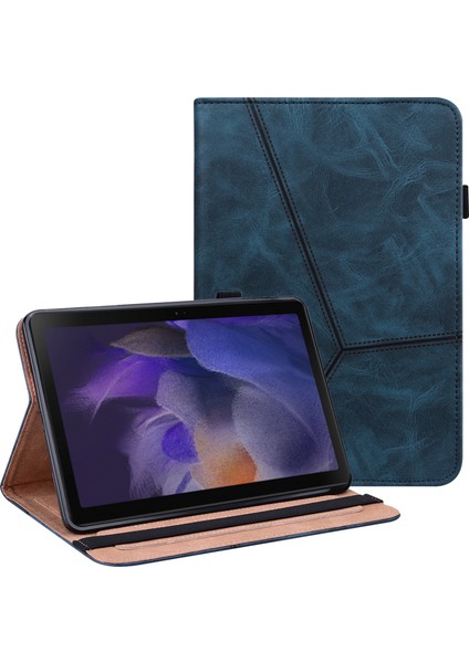 Samsung Galaxy Tab A8 10.5 (2021) Pu Deri Çok Açılı Görüş Folyosu Kart Yuvalı Elastik Bantlı Stand Tablet Kılıfı (Yurt Dışından)