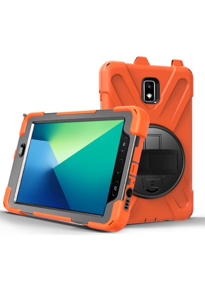 Samsung Galaxy Tab Aktif 2 8.0 T395 T390 Pc Tpu Combo Kick Standlı Omuz Askısı Tablet Kılıfı (Yurt Dışından)
