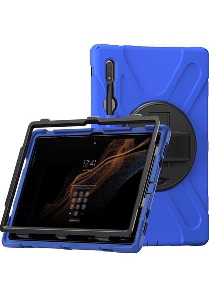 Samsung Galaxy Tab S8 Ultra X900 X906 S9 Ultra X910 Kalem Yuvası El Kayışı Pc Tpu Omuz Askısı Tablet Kılıfı (Yurt Dışından)