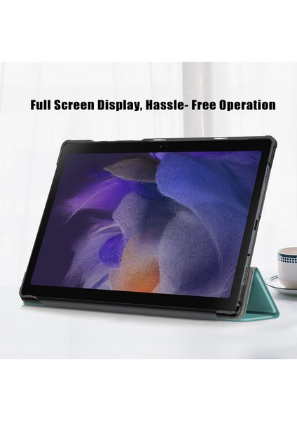 Basit Stil Üç Katlı Stand Pu Deri Sert Pc Iç Koruyucu Samsung Galaxy Tab A7 Lite 8.7 Inç 2021 SM T220 Tablet Kılıfı (Yurt Dışından) fiyatları