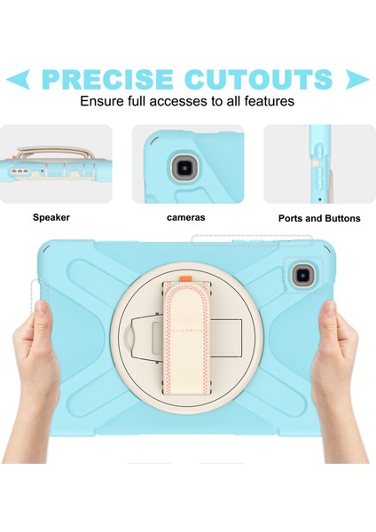 Ağır Hizmet Pc 360 Derece Dönebilen Tekme Standına Sahip Silikon Samsung Galaxy Tab A7 Lite Omuz Askısı 8 7 Inç Gök beyaz Tablet Kılıfı (Yurt Dışından) indirimleri