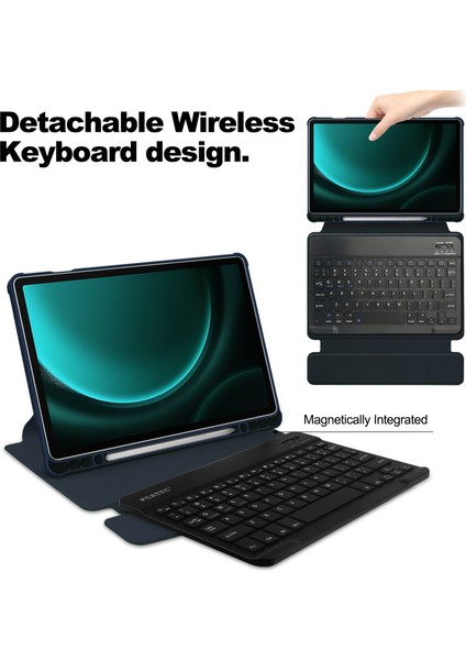 Samsung Galaxy Tab S9 Fe Bluetooth Klavye Döner Stand Tablet Kılıfı (Yurt Dışından) fırsatları