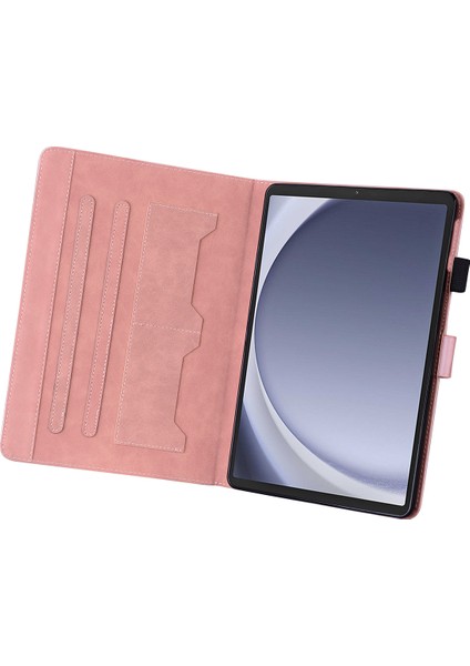 Samsung Galaxy Tab A9 Deri Karikatür Hayvan Manyetik Toka Tablet Kılıfı (Yurt Dışından)
