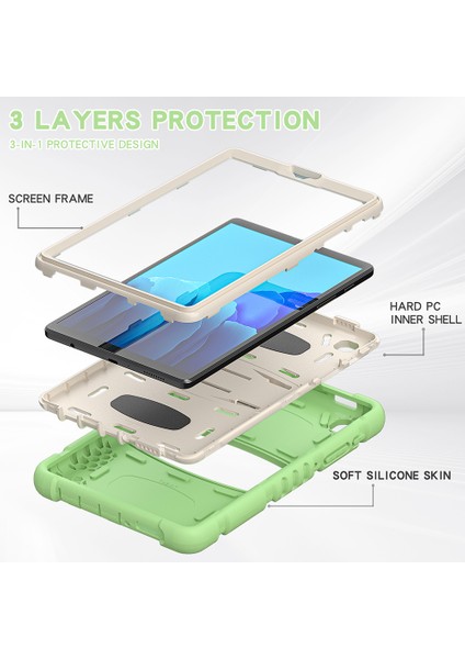 Samsung Galaxy Tab A7 Lite 8.7 Inç T220 T225 T225N T225C MATCHA Tekme Standı Düşmeye Dayanıklı Pc Silikon Hibrit Tablet Kılıfı (Yurt Dışından)